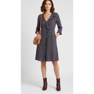 Pins and Needles Ruffle Navy & Purple Dress Size XS